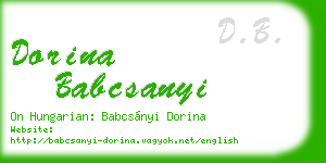 dorina babcsanyi business card